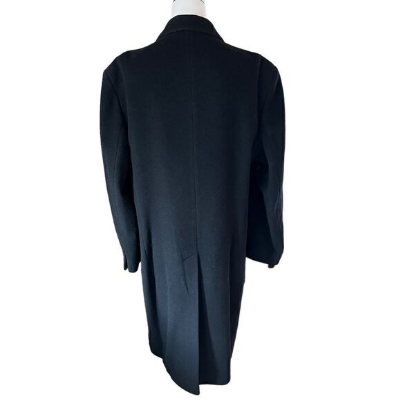 VTG The Original Teller Cashmere Coat Men’s Black Long Overcoat Trench Coat XL - Picture 5 of 6